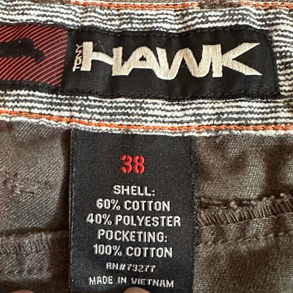 TONY HAWK Shorts CAMO print SIZE 38 gray green pattern casual chino pockets - Picture 3 of 10